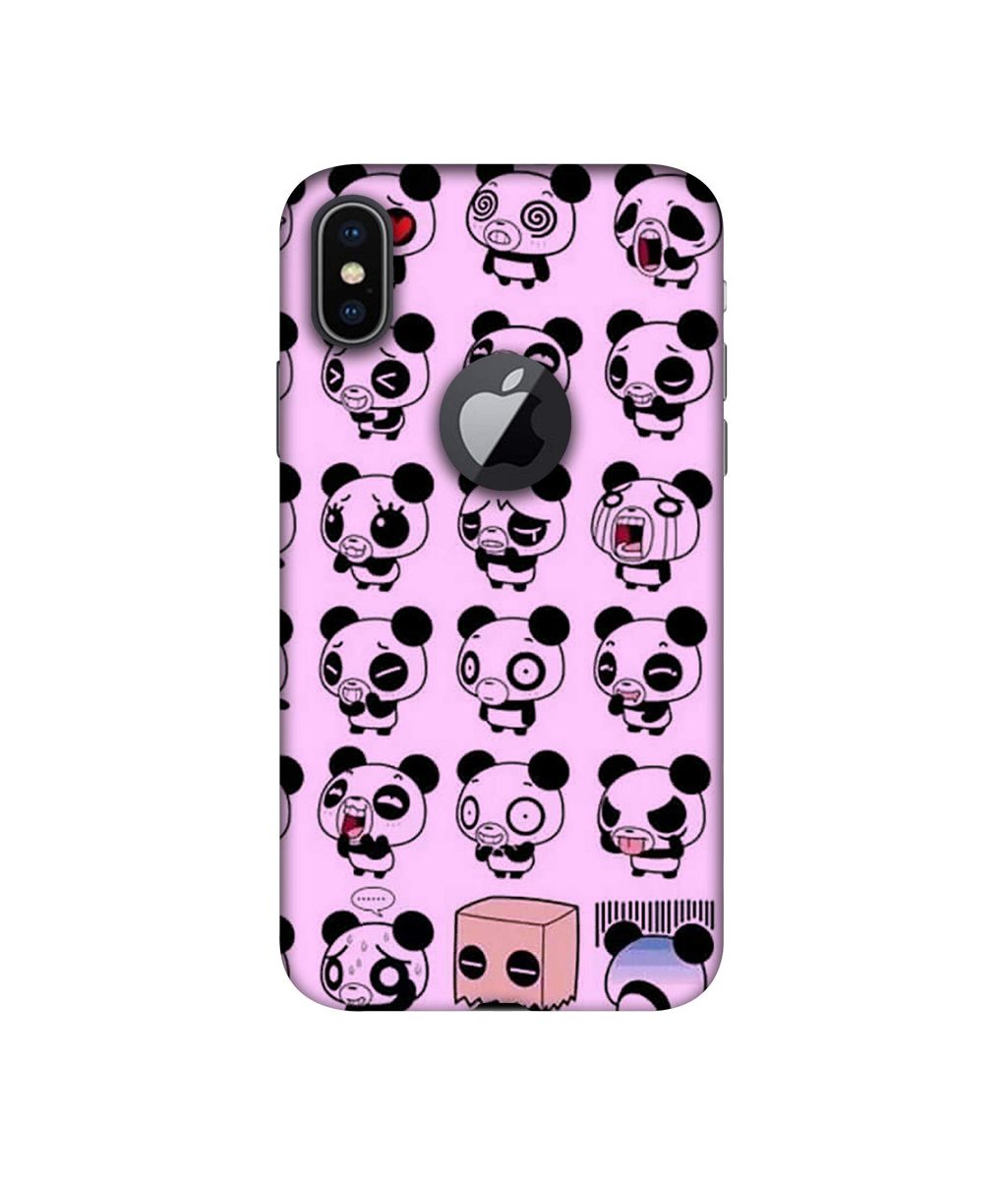 Amazon Brand - Solimo Designer Panda Experation 3D Printed Hard Back Case Mobile Cover for Apple iPhone X (Logo Cut)