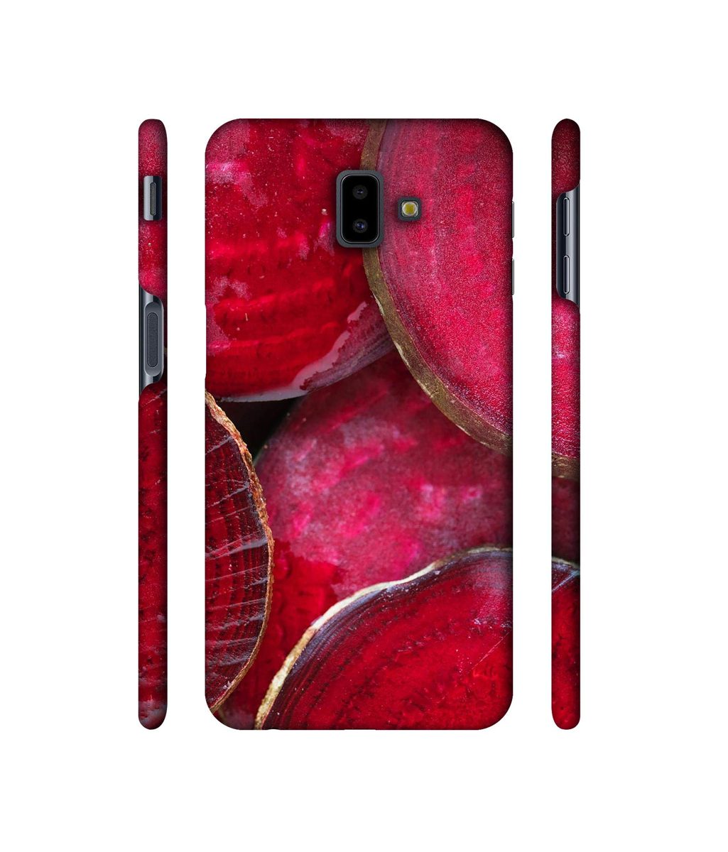 Amazon Brand - Solimo Designer Red Texture 3D Printed Hard Back Case Mobile Cover for Samsung Galaxy J6 Plus