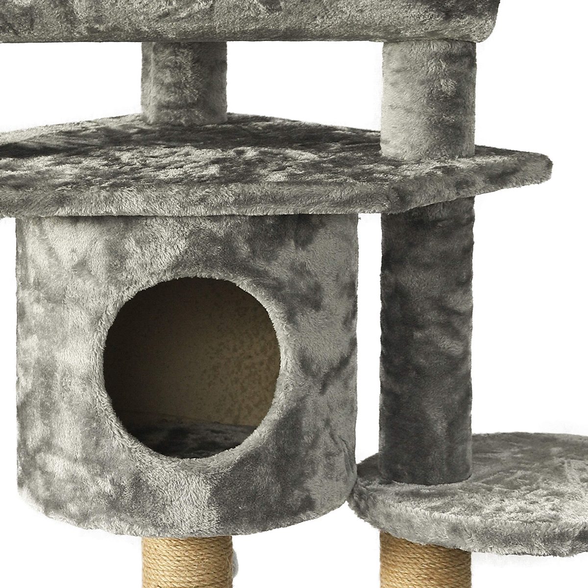 AmazonBasics Cat Tree with Condo - Medium, Gray (Renewed)