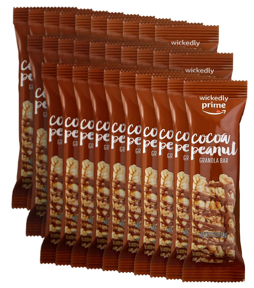 Wickedly Prime Granola Bar, Cocoa Peanut, 1.2 Ounce (Pack of 30)