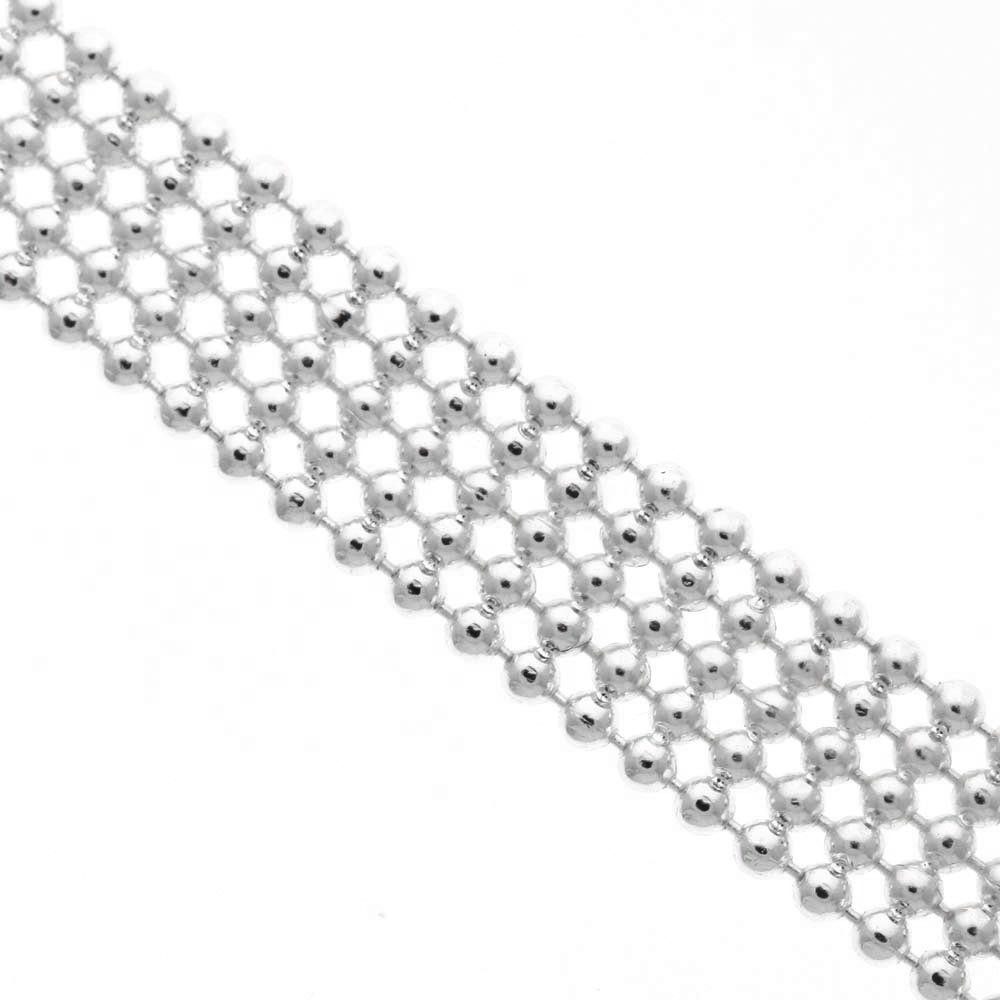 Sterling Silver Five-Row Shot Bead Chain Bracelet