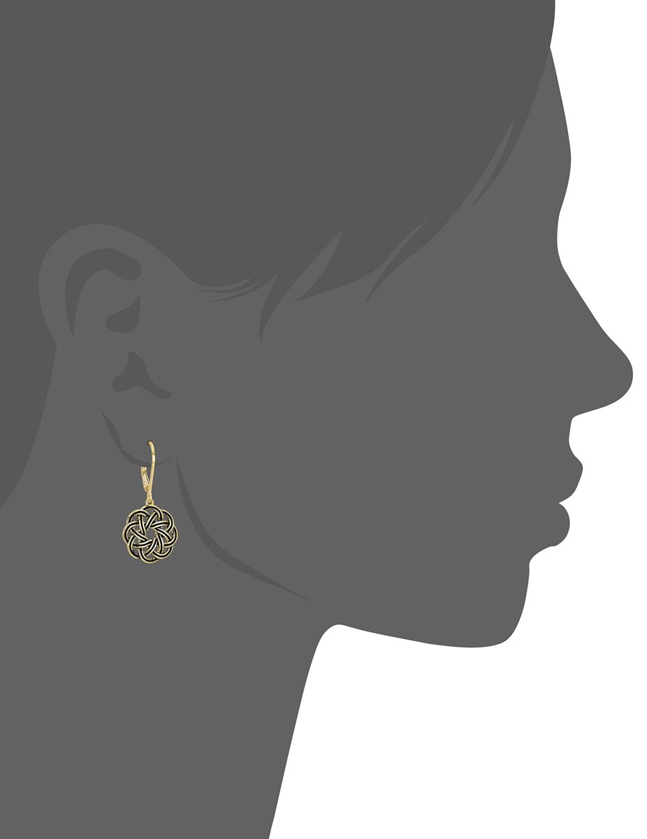 Sterling Silver Celtic Knot Lever-Back Drop Earrings