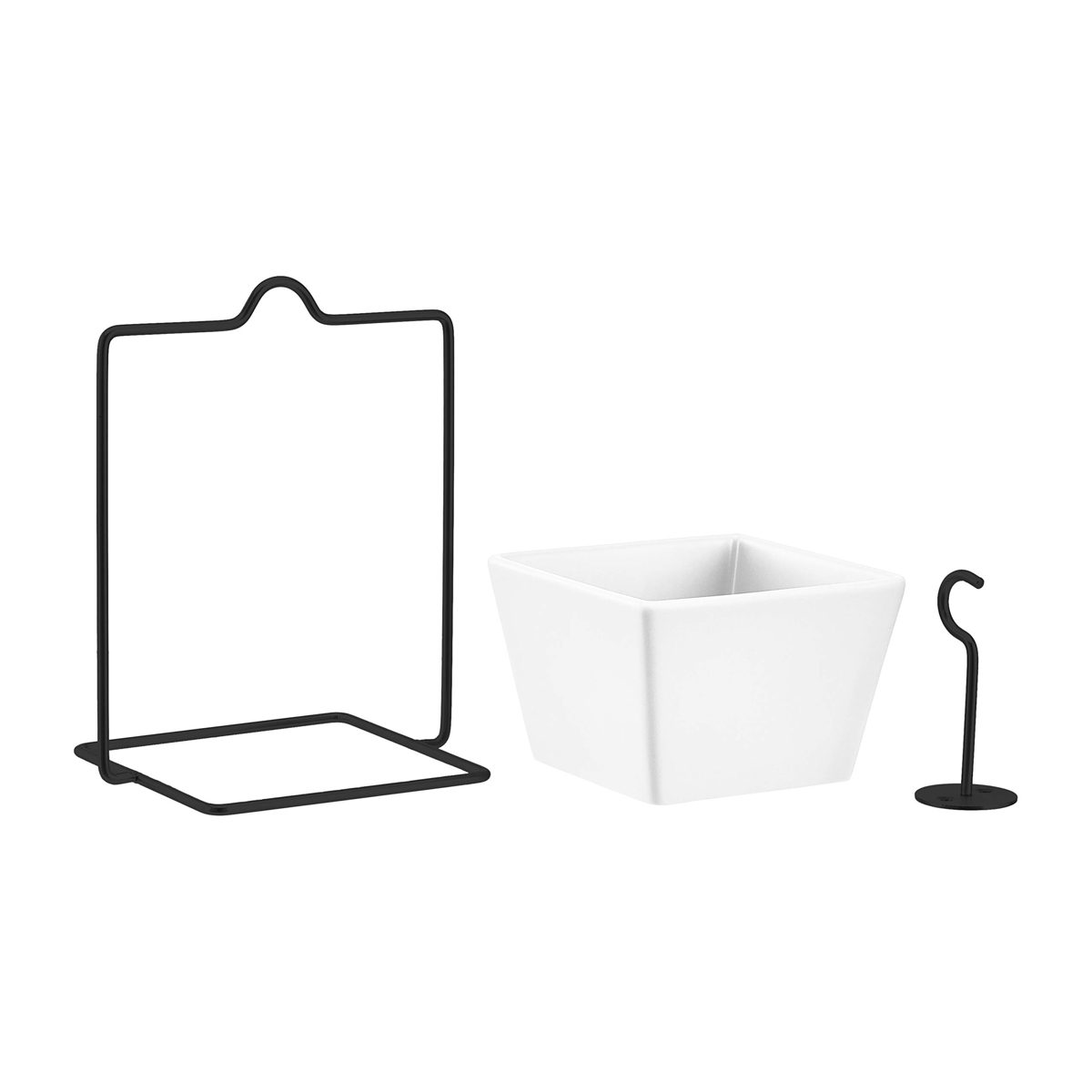 AmazonBasics Hanging Planter, Square - White/Black (2-Pack)