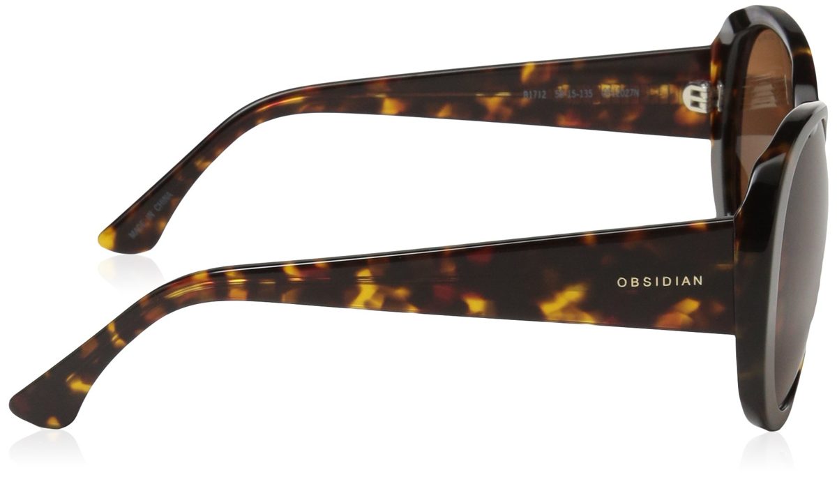 Obsidian Sunglasses for Women Fashion Oversized Round Frame 12, Tortoise, 58 mm