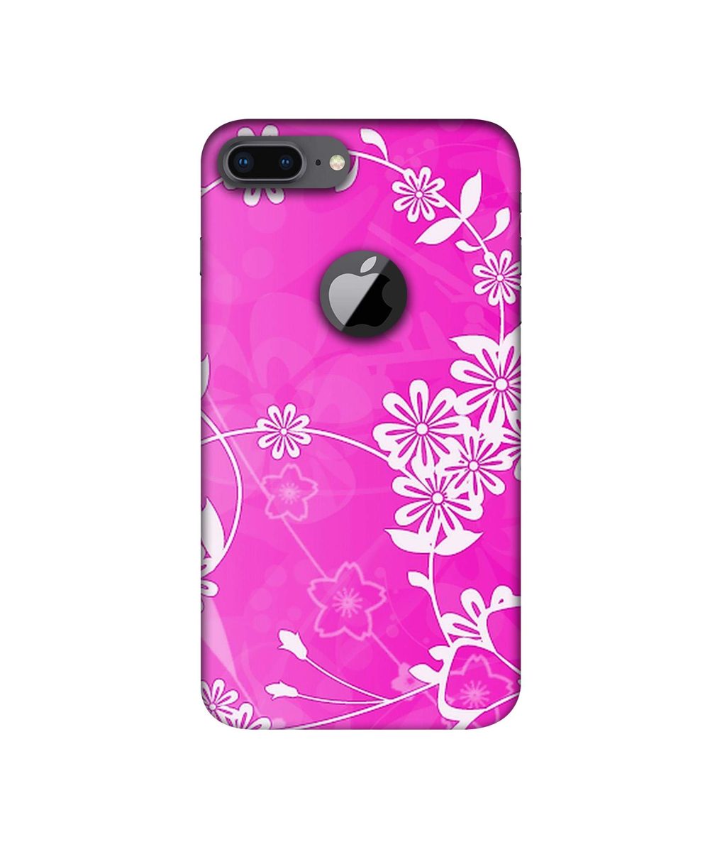 Amazon Brand - Solimo Designer Flower Pattern 3D Printed Hard Back Case Mobile Cover for Apple iPhone 8 Plus (with Logo Cut)