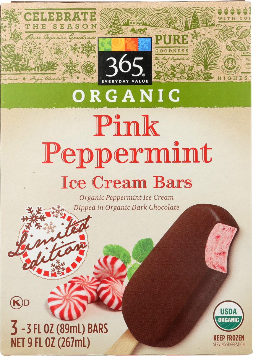 365 Everyday Value, Organic Pink Peppermint Ice Cream Bars, 3 ct, (Frozen)