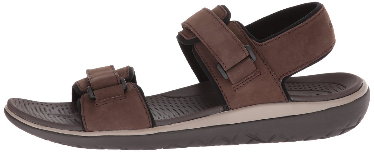 206 Collective Amazon Brand Men's Greenlake Double Band Velcro Sandal, Chocolate Brown Gray Canvas/Nubuck, 7 D US