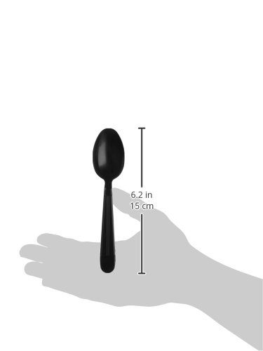 AmazonBasics Heavy-Weight Plastic Spoons, Black, 500-Pack