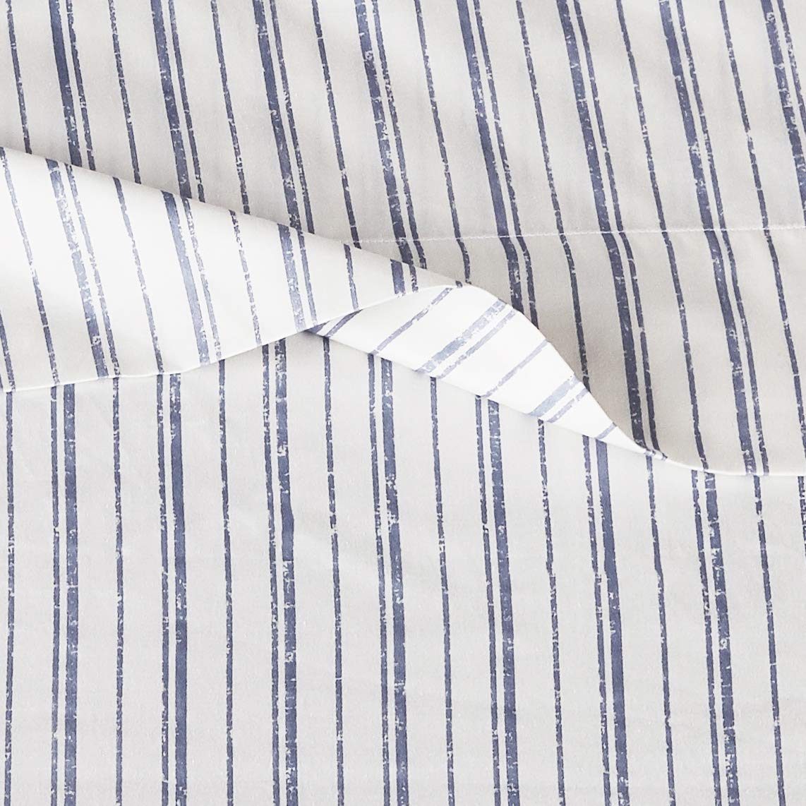 AmazonBasics Super-Soft Cotton Sheet Set - King, Blue Textured Stripe