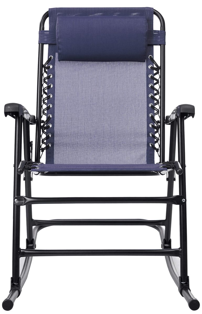 AmazonBasics Foldable Rocking Chair - Blue (Renewed)