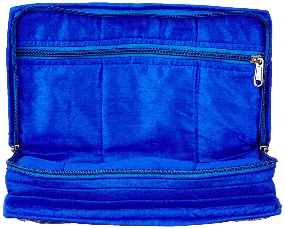 Amazon Brand - Solimo Quilted Jewellery Kit, Blue