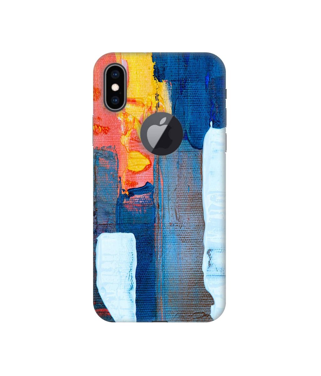 Amazon Brand - Solimo Designer Canvas with Blue Paint 3D Printed Hard Back Case Mobile Cover for Apple iPhone Xs Max (Logo Cut)