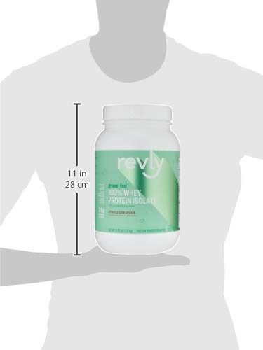 Amazon Brand - Revly 100% Grass-Fed Whey Protein Isolate Powder, Mint Chocolate, 2.24 lbs, 30 Servings, No added rbgh/rbst‡, no artificial colors or flavors