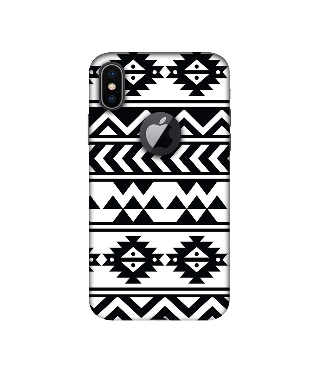 Amazon Brand - Solimo Designer Multi Shape Texture 3D Printed Hard Back Case Mobile Cover for Apple iPhone X (Logo Cut)
