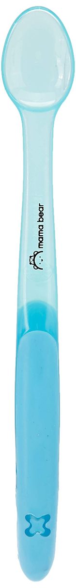 Amazon Brand - Mama Bear Round Bowl with Snap-in Spoon and Lid (Blue)