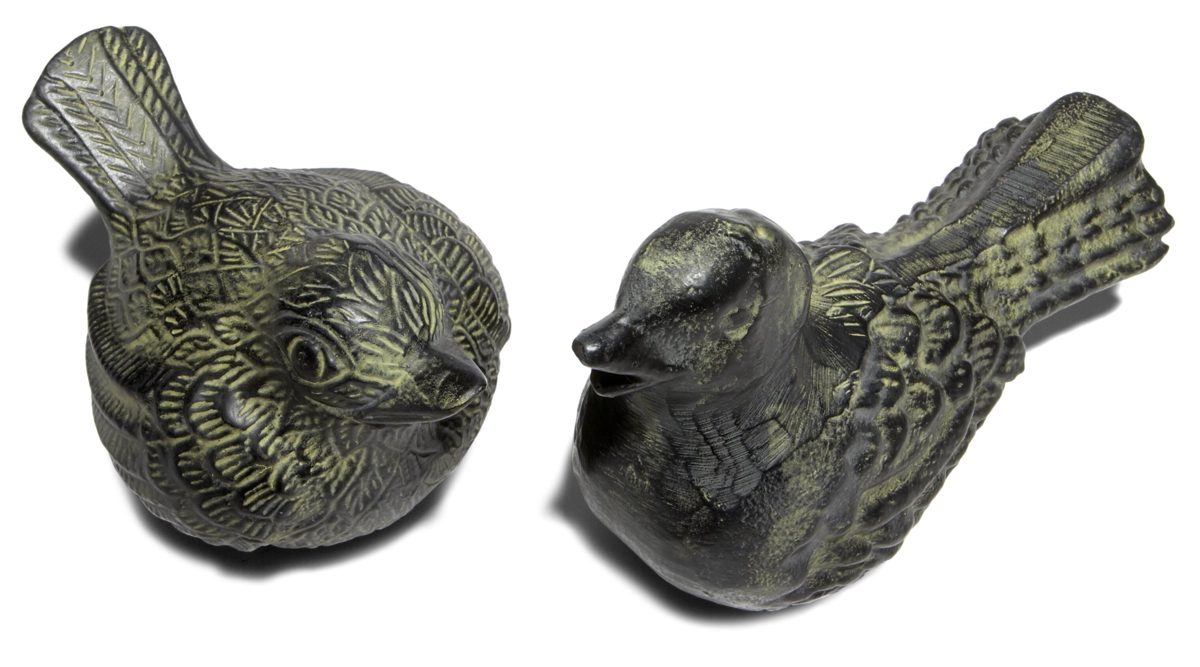 Strathwood Set of 2 Decorative Aluminum Birds with Green Patina Finish
