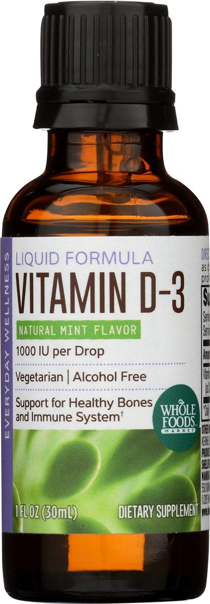 Whole Foods Market, Liquid Vitamin D-3, Mint Flavor, 1 oz