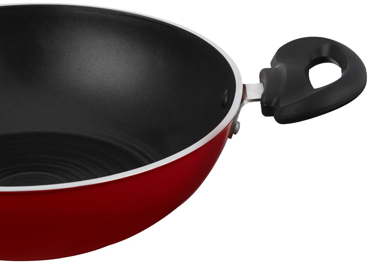 Amazon Brand - Solimo Non-Stick Forged Kadhai, 240mm, Induction and Gas Stove compatible