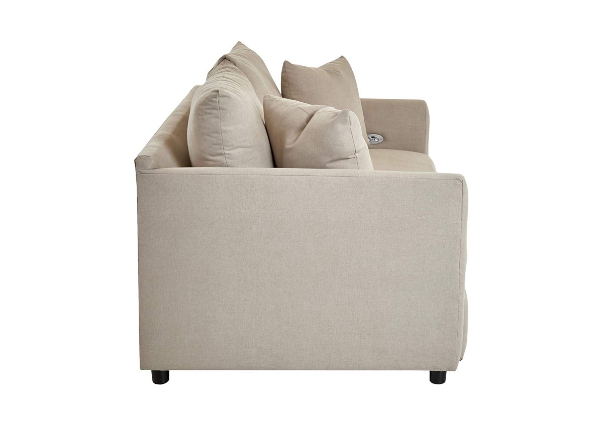 Amazon Brand – Stone & Beam Seriana Upholstered Power Recliner Love Seat, 61"W, Sandstone