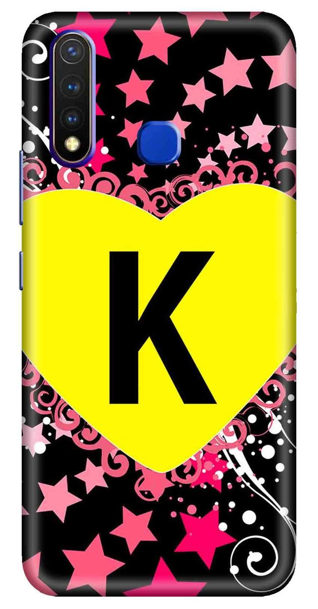 Amazon Brand - Solimo Designer Heart Pattern Alphabet-K 3D Printed Hard Back Case Mobile Cover for Vivo Y19 / Vivo U20