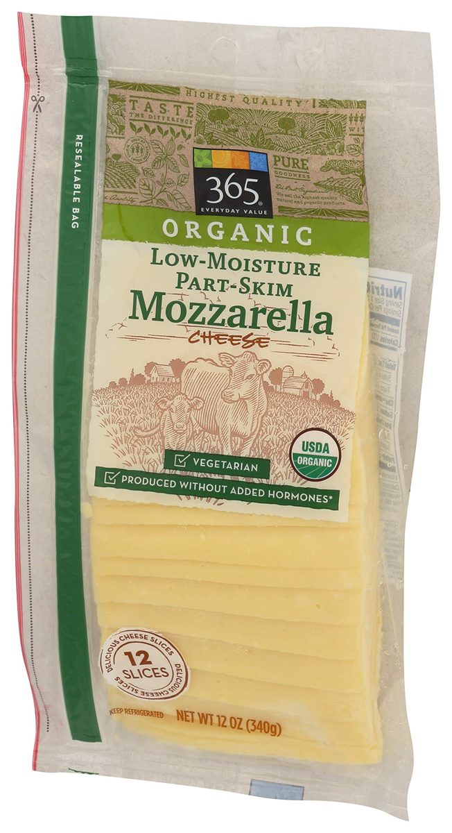 365 Everyday Value, Organic Mozzarella Cheese, Slices, 12 oz
