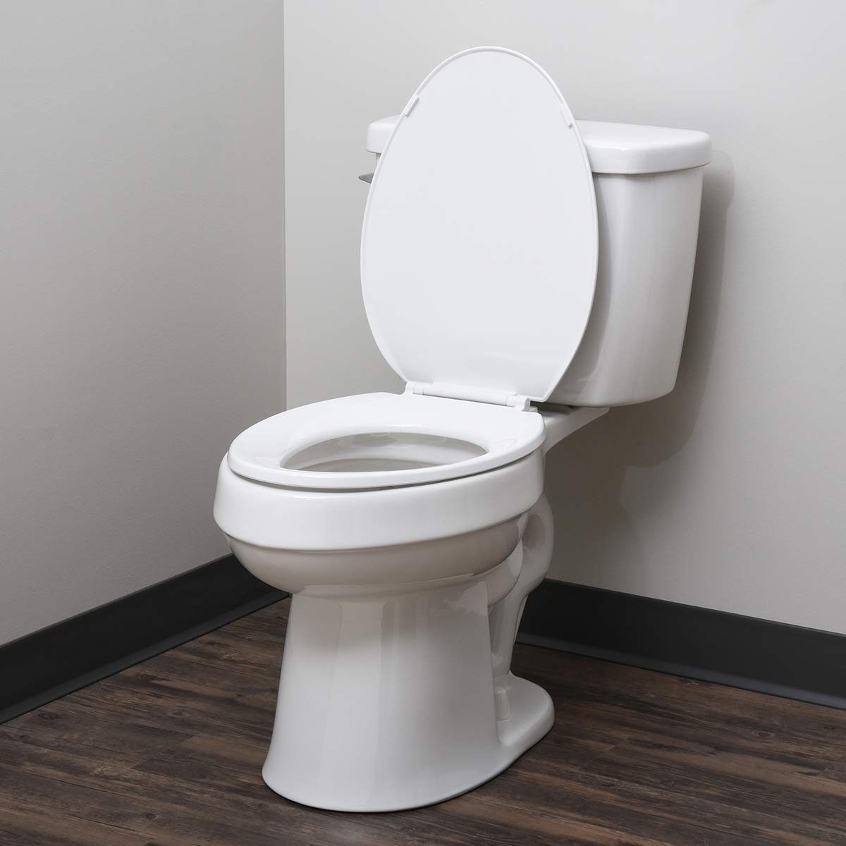 AmazonBasics AB-T100-E-W Economy Toilet Seat, Elongated, White, 1-Pack