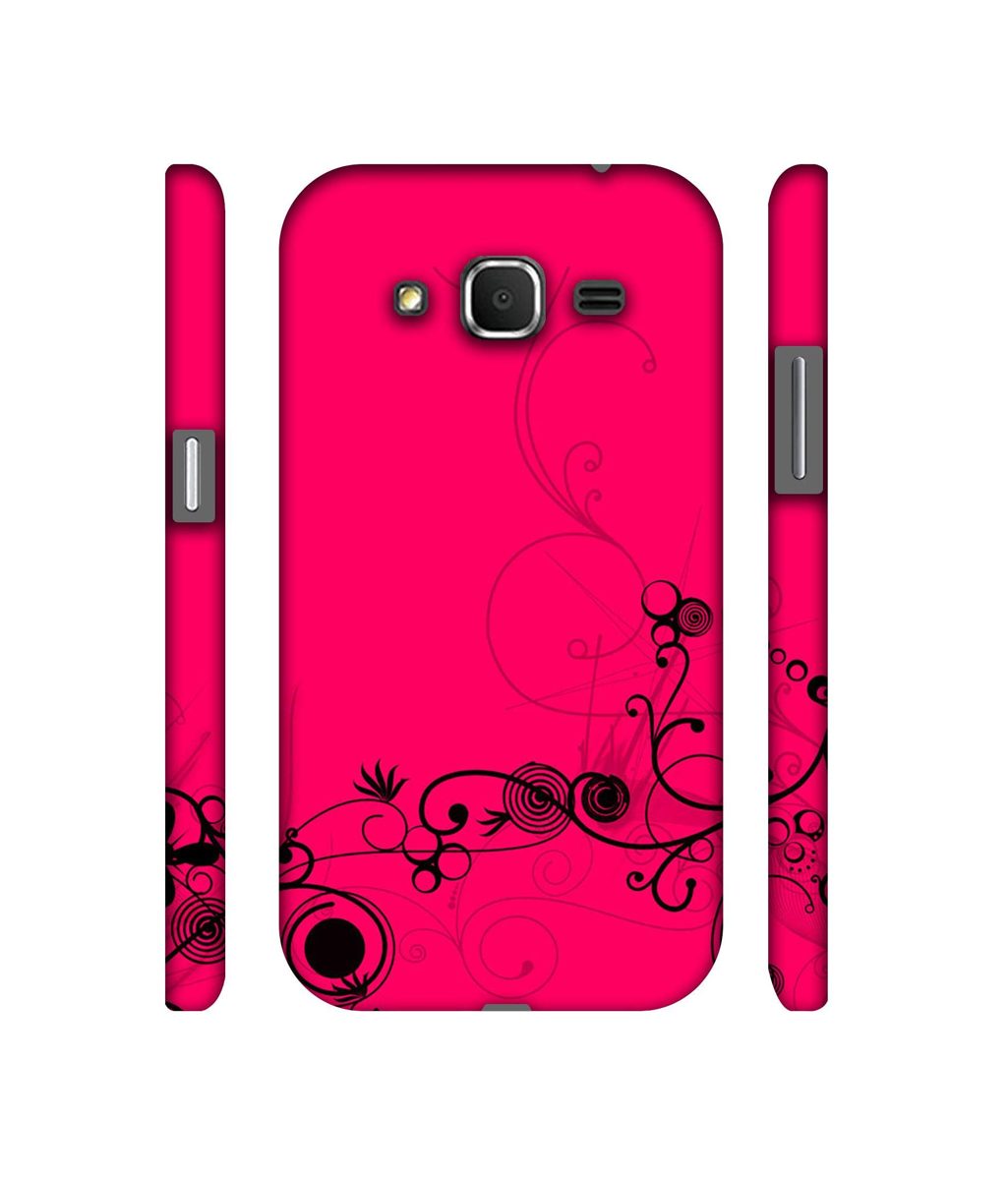 Amazon Brand - Solimo Designer Black Pattern on Pink 3D Printed Hard Back Case Mobile Cover for Samsung Galaxy Core Prime