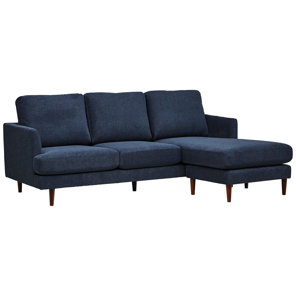 Amazon Brand – Rivet Goodwin Modern Sectional Sofa, 88.6"W, Navy Blue