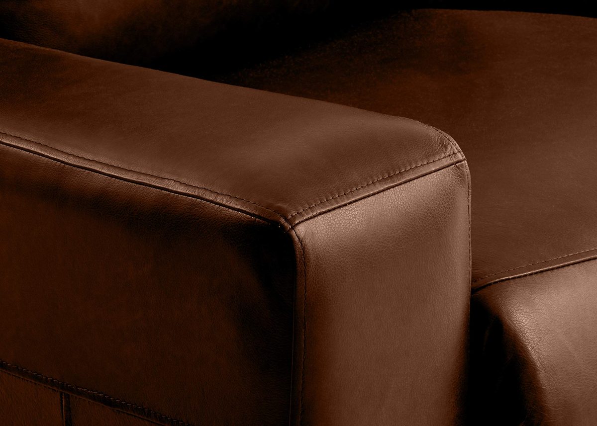 Stone & Beam Alcoff Leather Power Recliner Sofa, 87" W, Chestnut