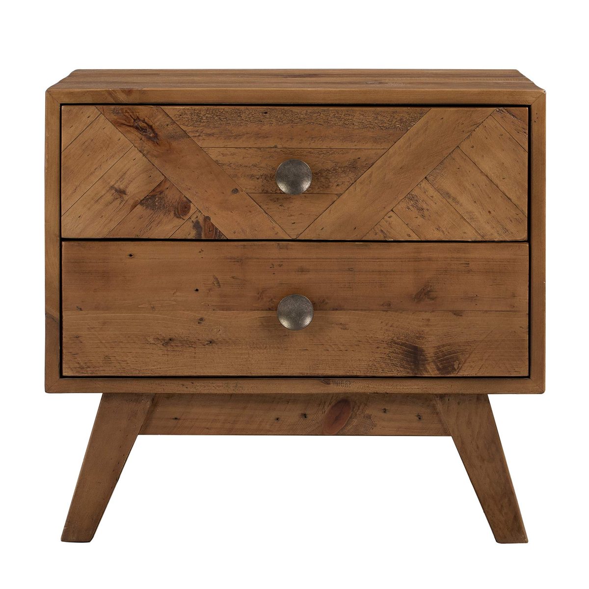 Amazon Brand - Stone & Beam Modern Farmhouse Solid Wood Nightstand with 2 Drawers, 25.5"W, Natural Finish