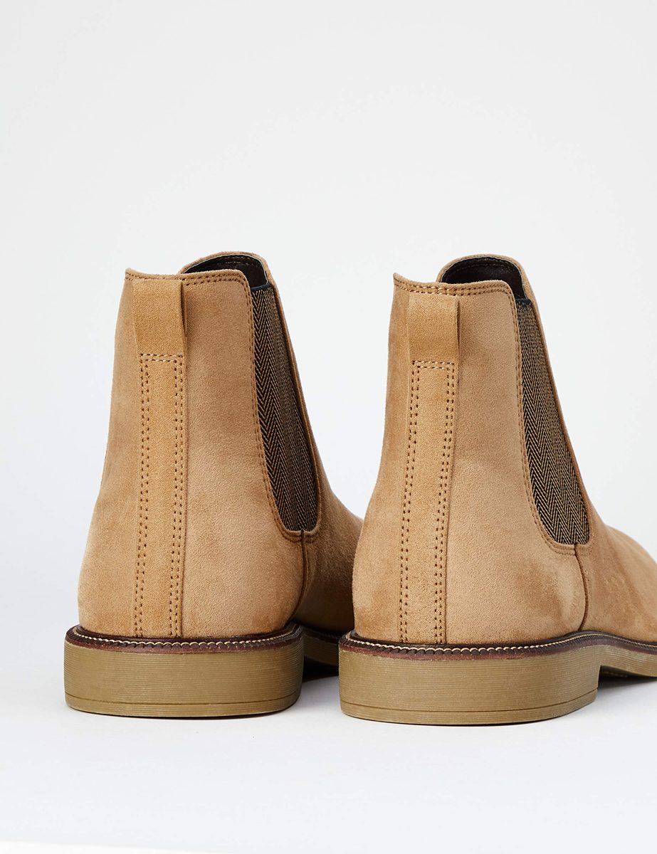 find. Men's Suede Look Chelsea Boots, Brown Biscuit, US 13