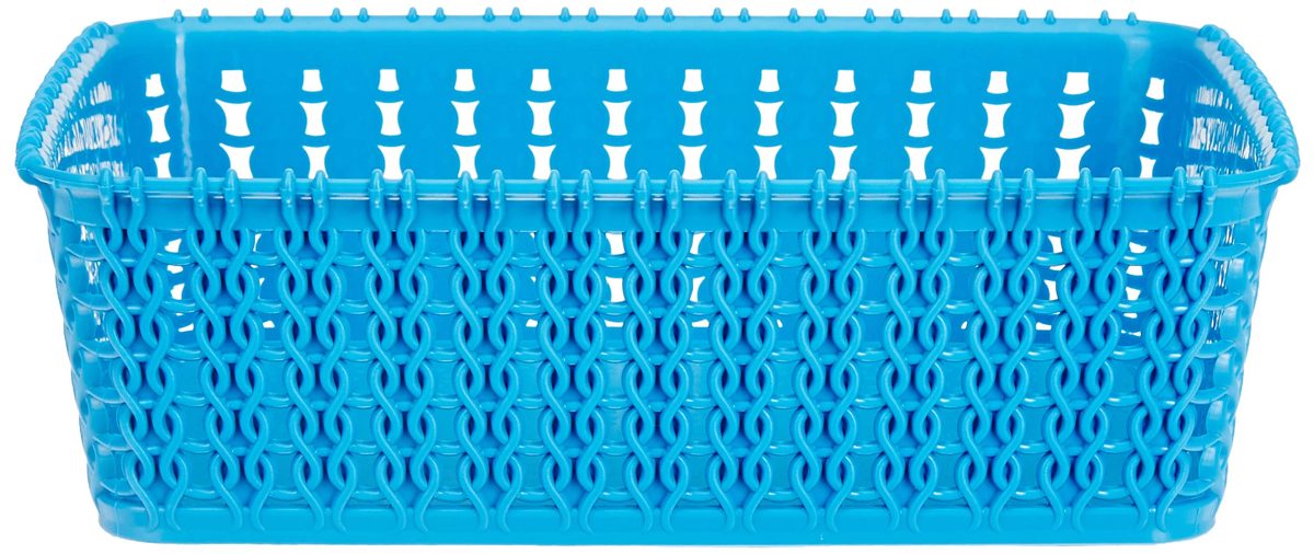 Amazon Brand - Solimo Storage Basket, Set of 4, Small, Blue