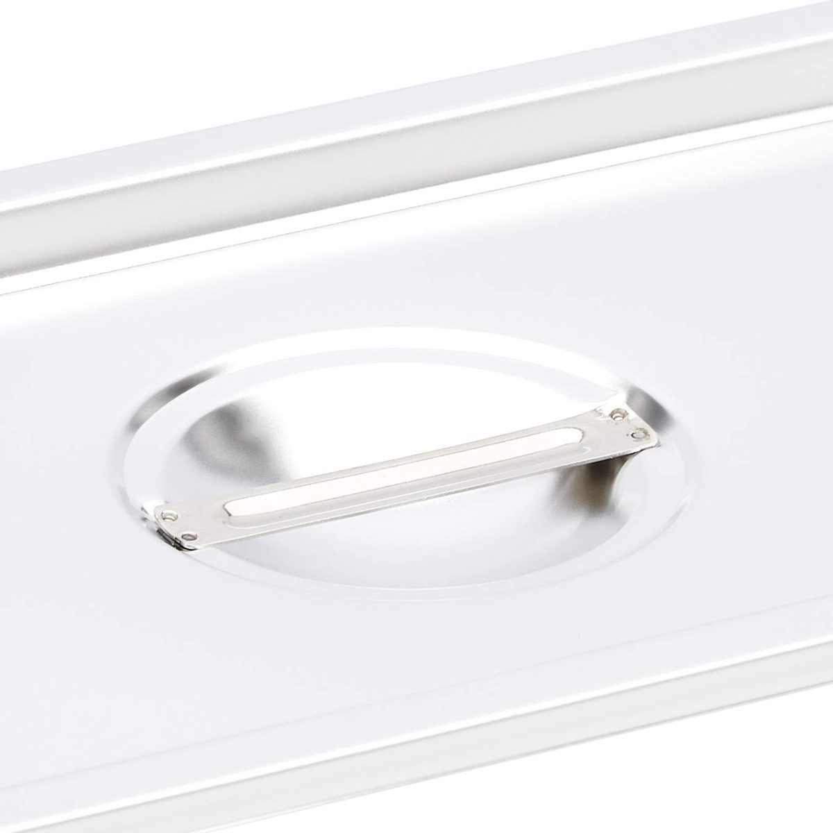 AmazonCommercial 1/3 Size Stainless Steel Slotted Steam Table/Hotel Pan Cover, Pack of 2