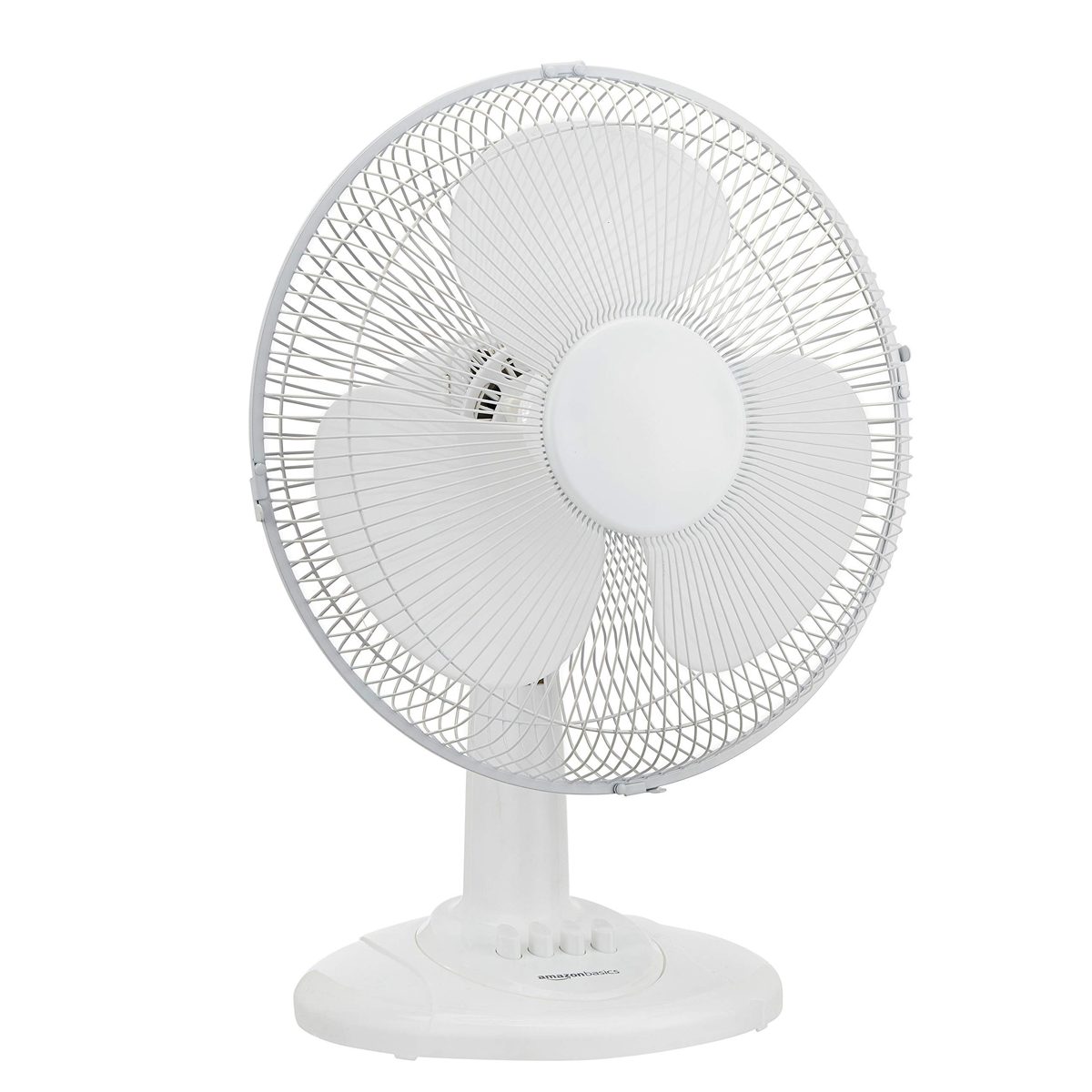 AmazonBasics Oscillating Table Fan with 12-Inch Blades, 3 Speed Settings (Renewed)