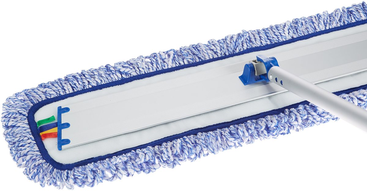 AmazonBasics Microfiber Dust Mop Cleaning Pad With Loops, 24 Inch, 12-Pack