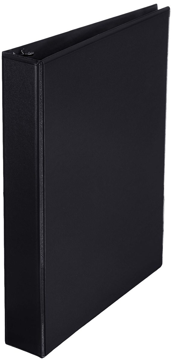 AmazonBasics 1.5" Round Ring Binder, Black, View, 12-Pack