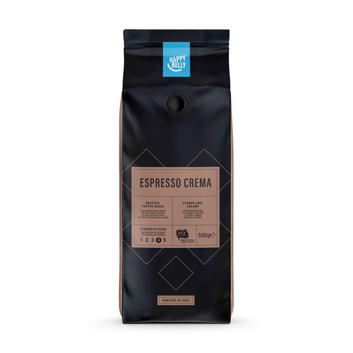 Amazon Brand - Happy Belly Coffee Beans "Espresso Crema" (12 x 500g)