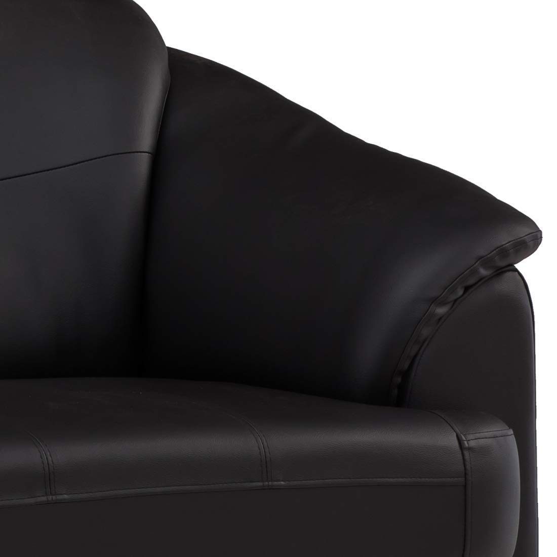 Amazon Brand - Solimo Newport Leatherette 2 Seater Sofa (Black)