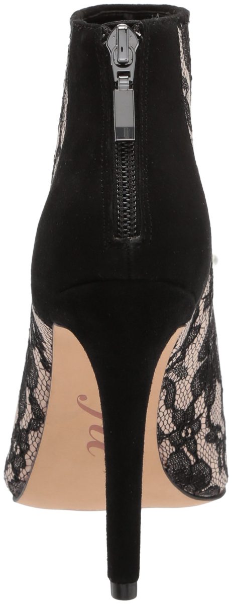 The Fix Women's Melanie Pointed Toe Stiletto Ankle Boot, Black/Nude Lace, 7.5 B US