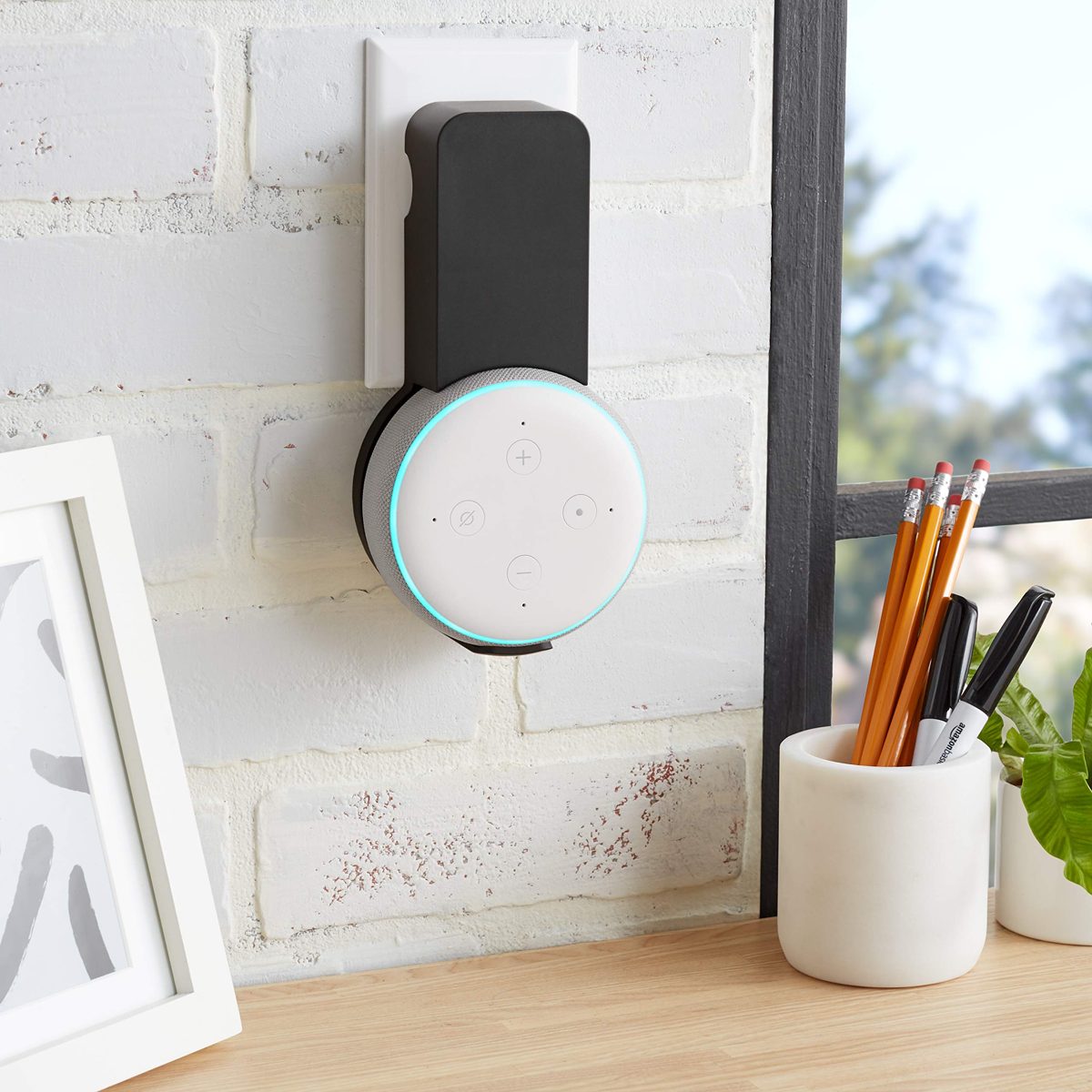 AmazonBasics Wall Mount Holder Stand Hanger for 3rd Gen Echo Dot, Black
