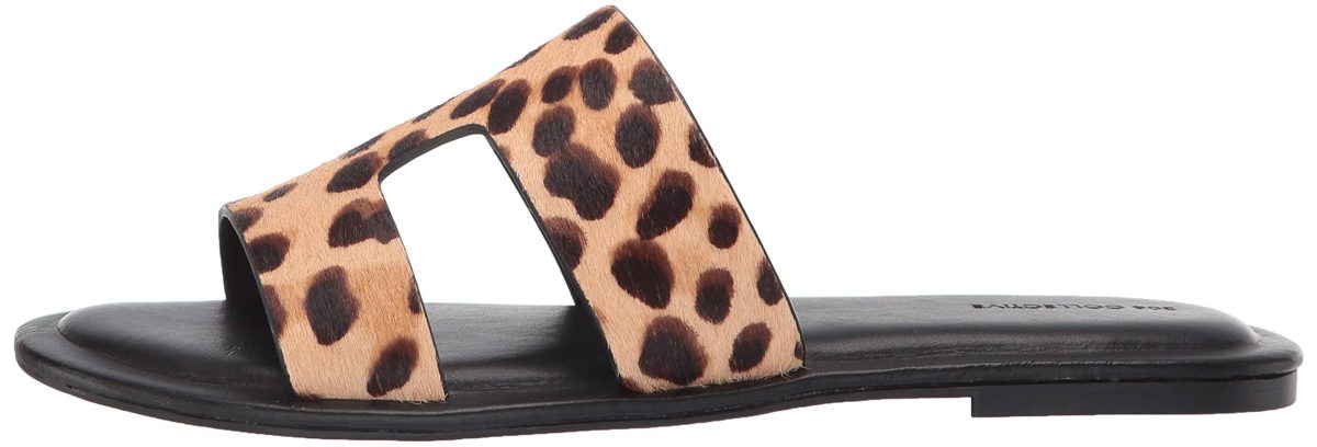 Amazon Brand - 206 Collective Women's Sabor Flat Sandal, Leopard Calf Hair, 12 B US