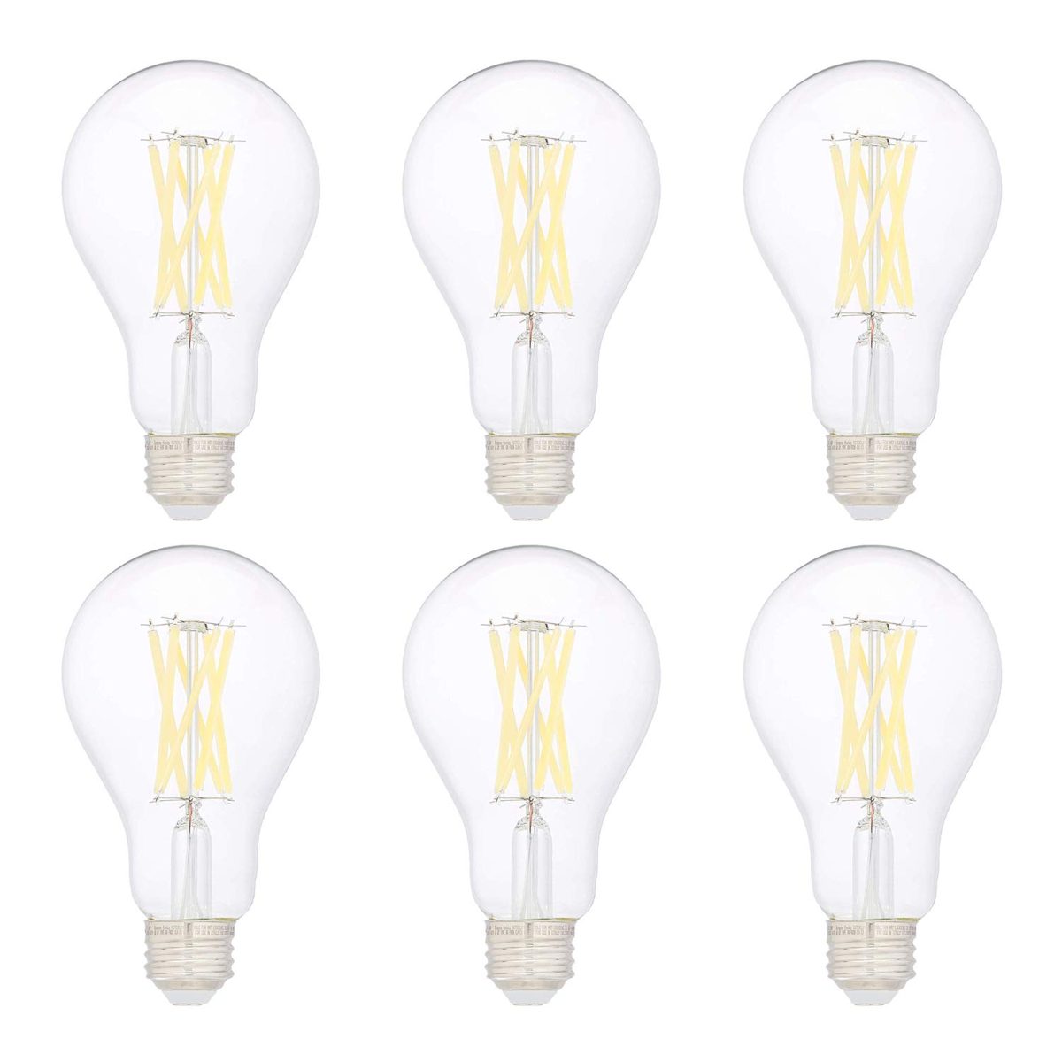 AmazonBasics FG-03800 A21 100WE LED 6-Pack, Clear, Daylight