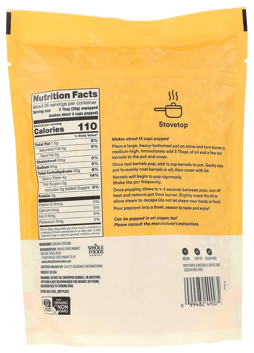 365 Everyday Value, Organic Yellow Popcorn Kernels, 28 oz