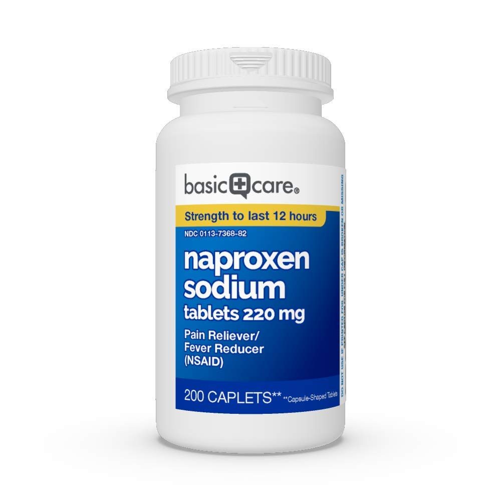Amazon Basic Care All Day Pain Relief, Naproxen Sodium Tablets, 220 mg, 200 Count