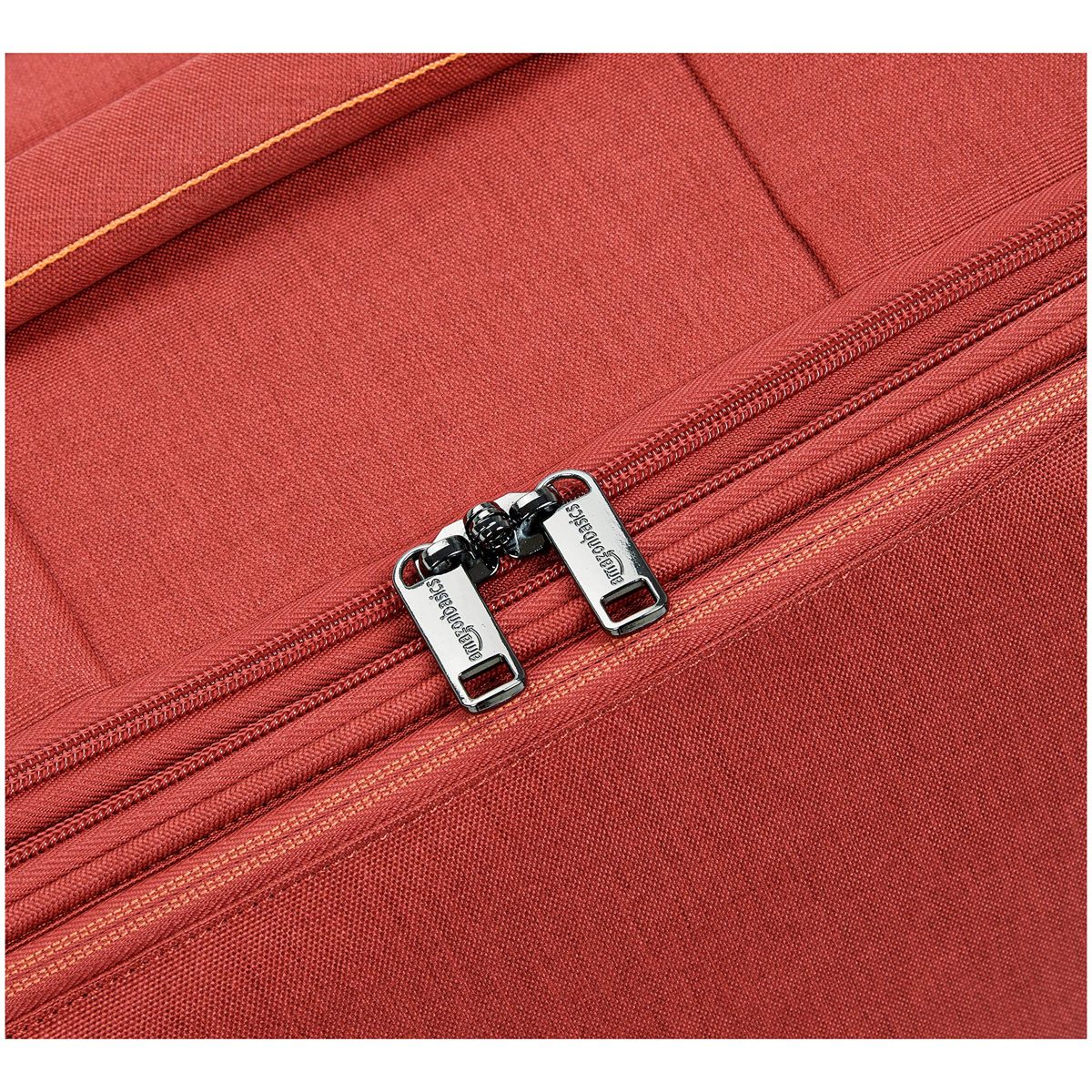 AmazonBasics Belltown Softside Rolling Spinner Suitcase Luggage - 30 Inch, Heather Red