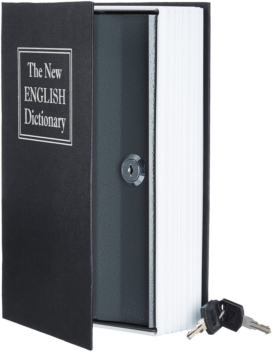 AmazonBasics Book Safe - Key Lock, Black