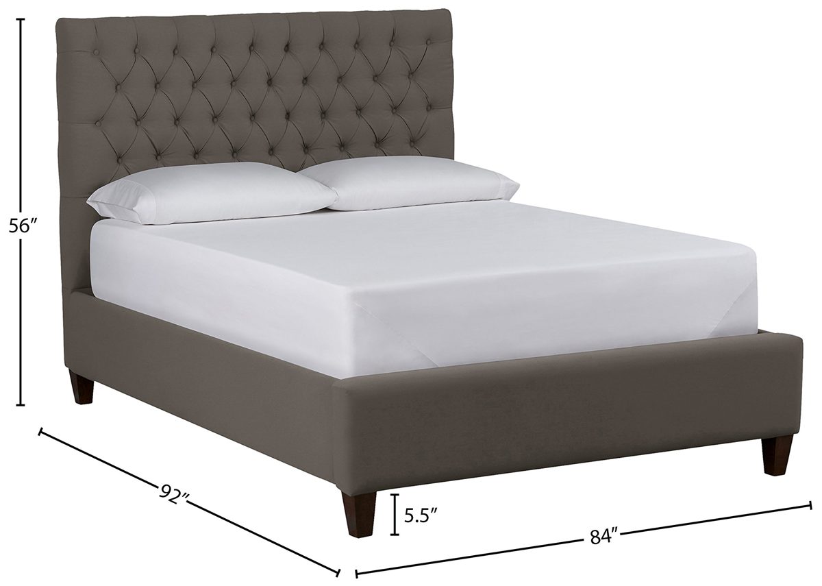Amazon Brand – Stone & Beam Prudence Tufted King Bed, 84"W, Spinnsol Iron