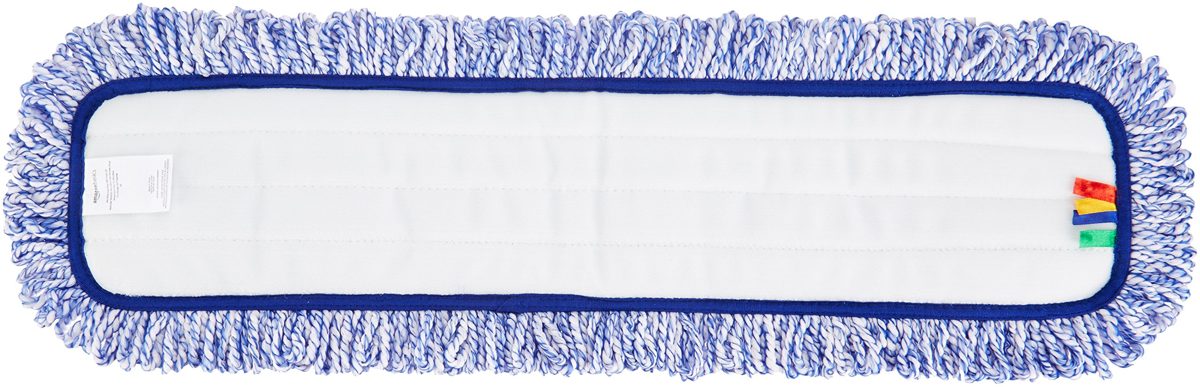 AmazonBasics Microfiber Dust Mop Cleaning Pad With Loops, 24 Inch, 12-Pack