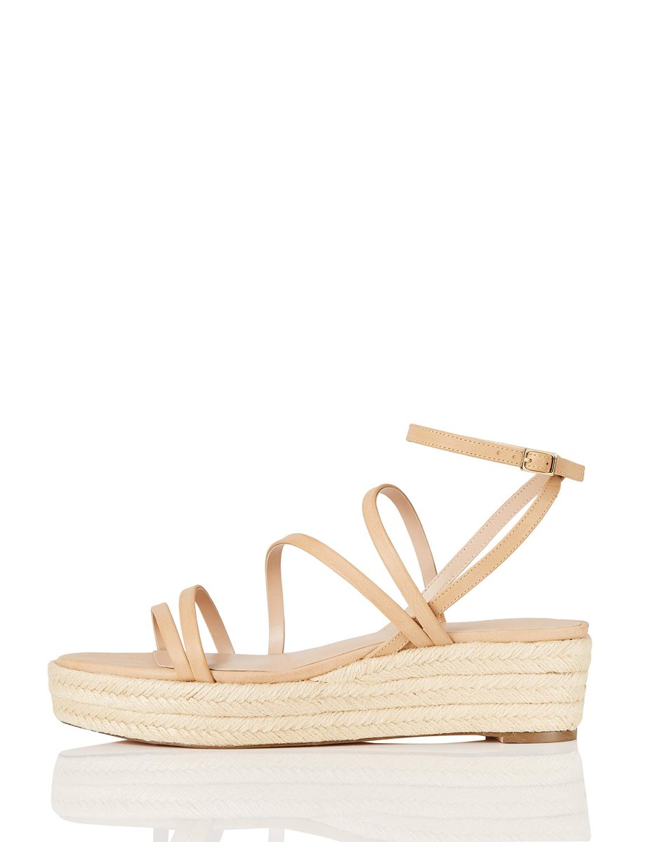 find. Womens^Women's Strippy Wedge Espadrille Sandal, Beige Natural, 8 us