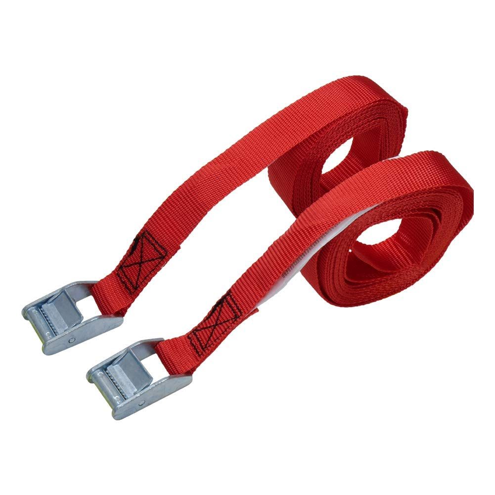 AmazonBasics 12-Feet Long Lashing Strap, Red, 4-Pack